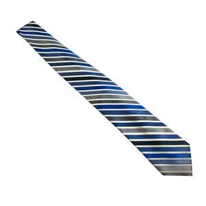 Vintage Colours Men's Alexander Julian Blue and Gray Striped Tie